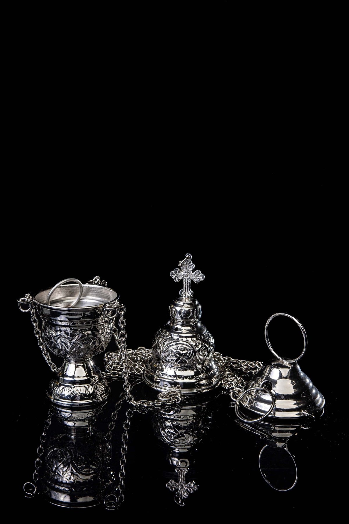 Thurible - brass - nickel - 19 cm M22116N - CHASUBLES.COM