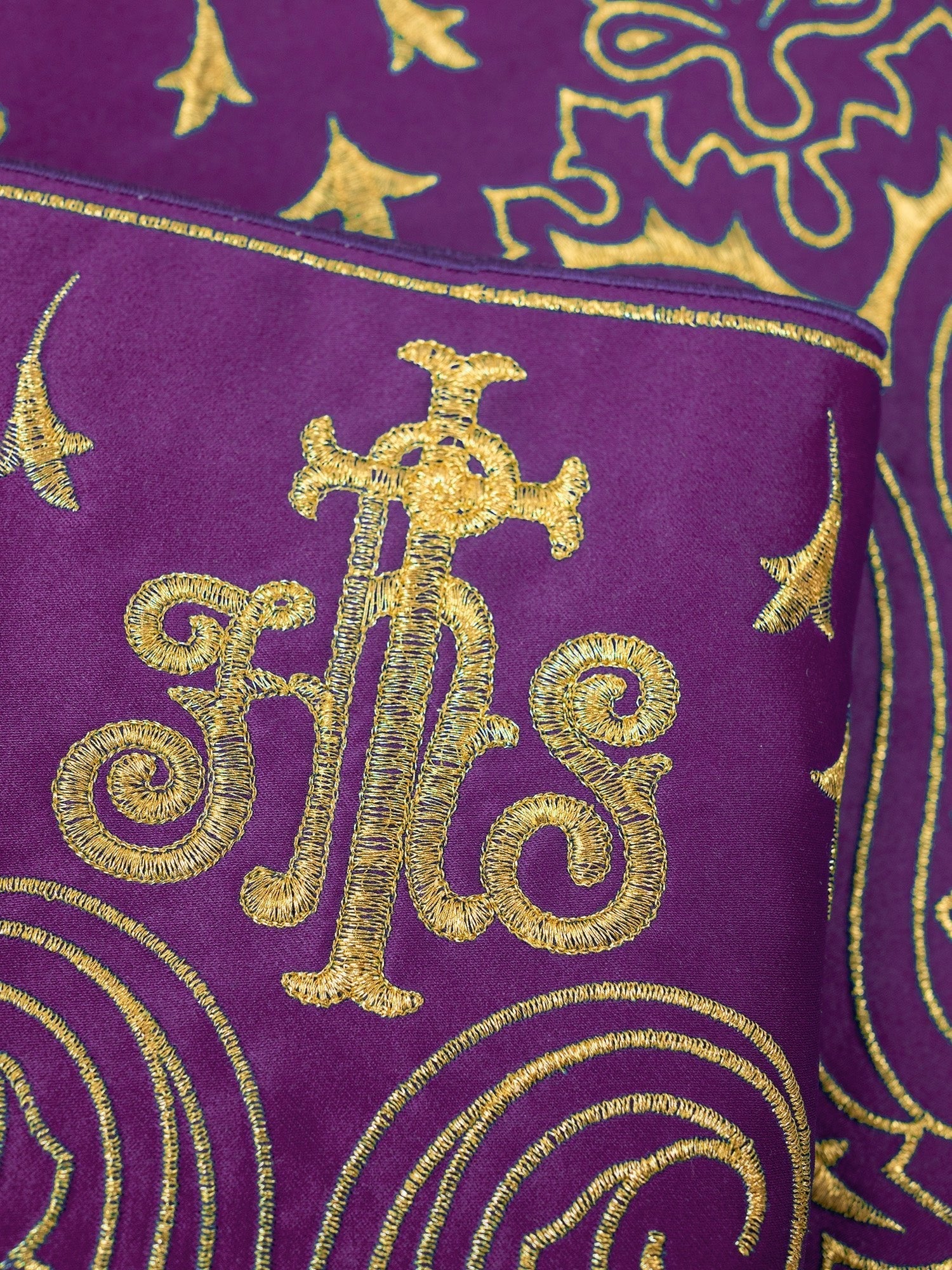 Trimmings with front embroidery IHS Violet KOM/031/03 24cm 3,5m - HAFTINAUSA.COM