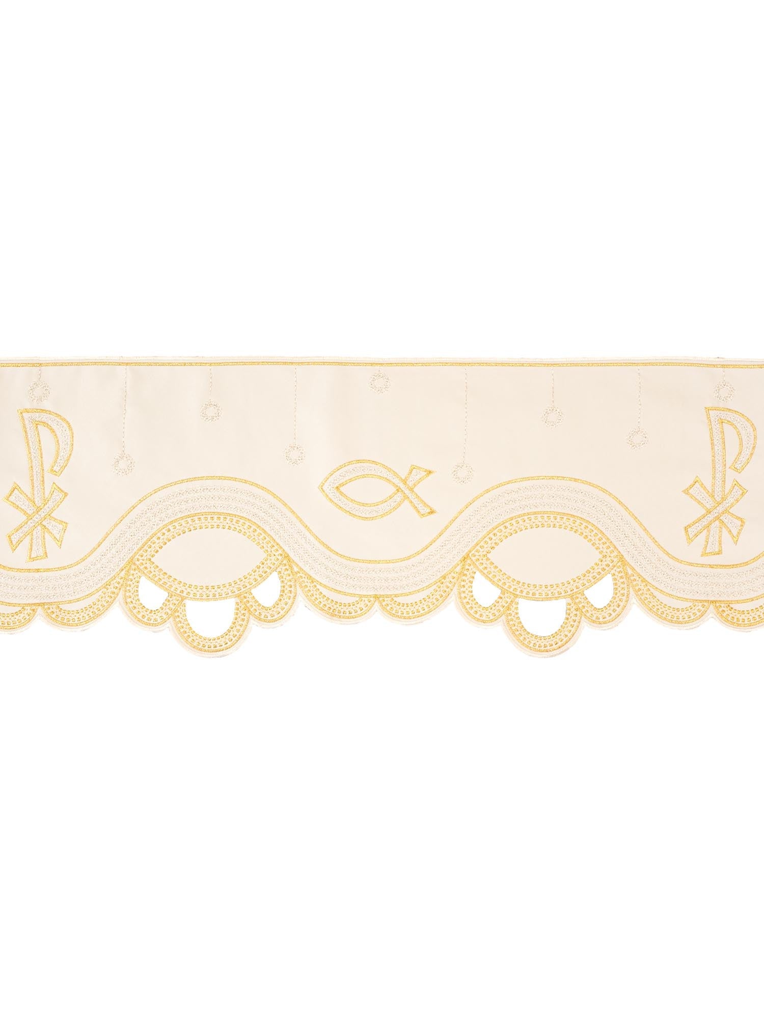 Trimmings with front embroidery PAX in ecru KOM/036/05 20cm 3,5m - HAFTINAUSA.COM