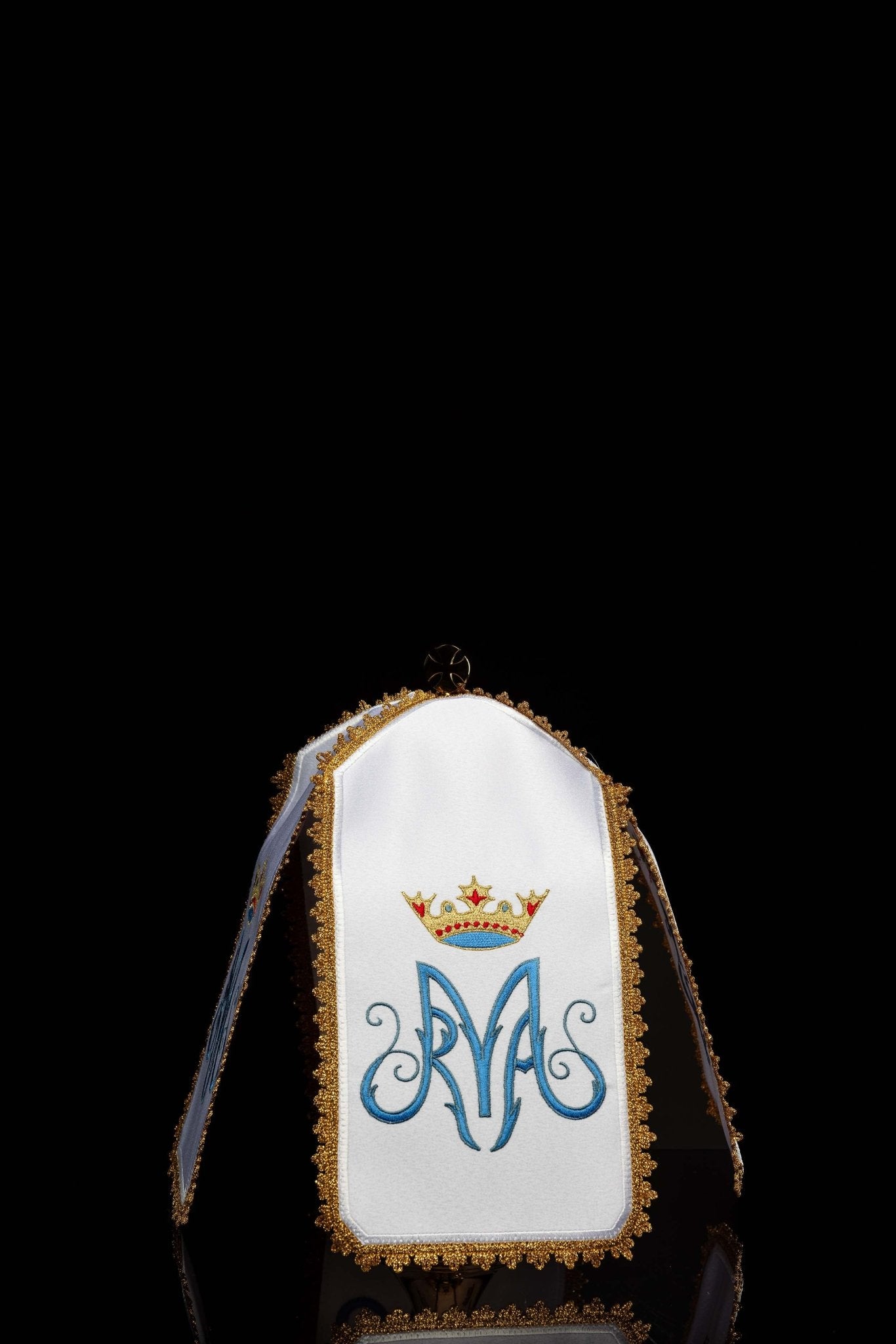 Veil for a can with a Marian motif KWE/003/K/04 29cm. BIAŁY - CHASUBLES.COM