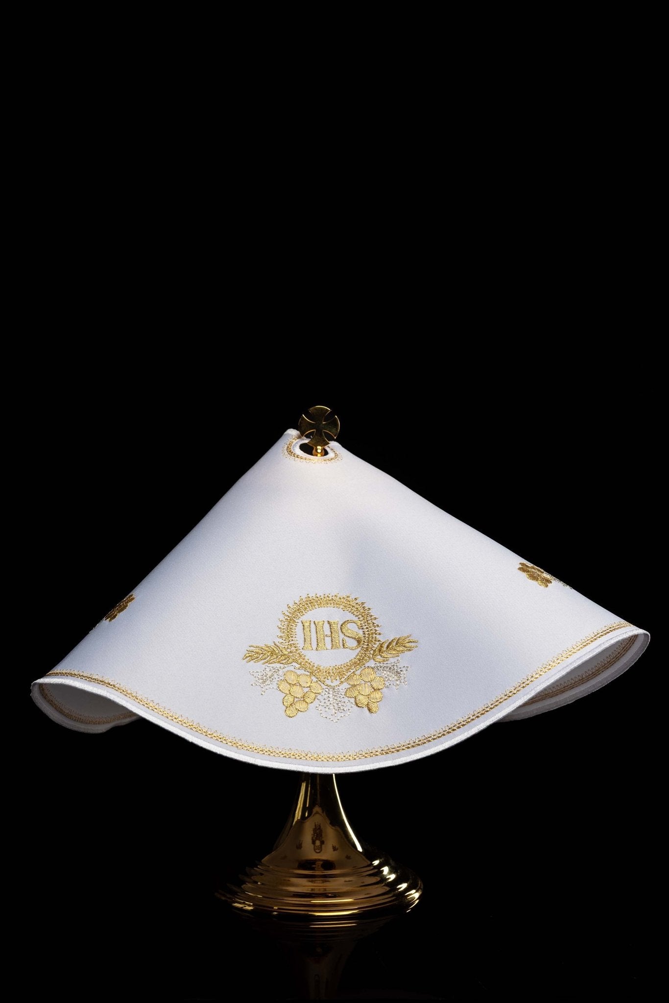 Veil for the pyx with IHS embellishment KWE/015/C/04 45cm BIAŁY - CHASUBLES.COM