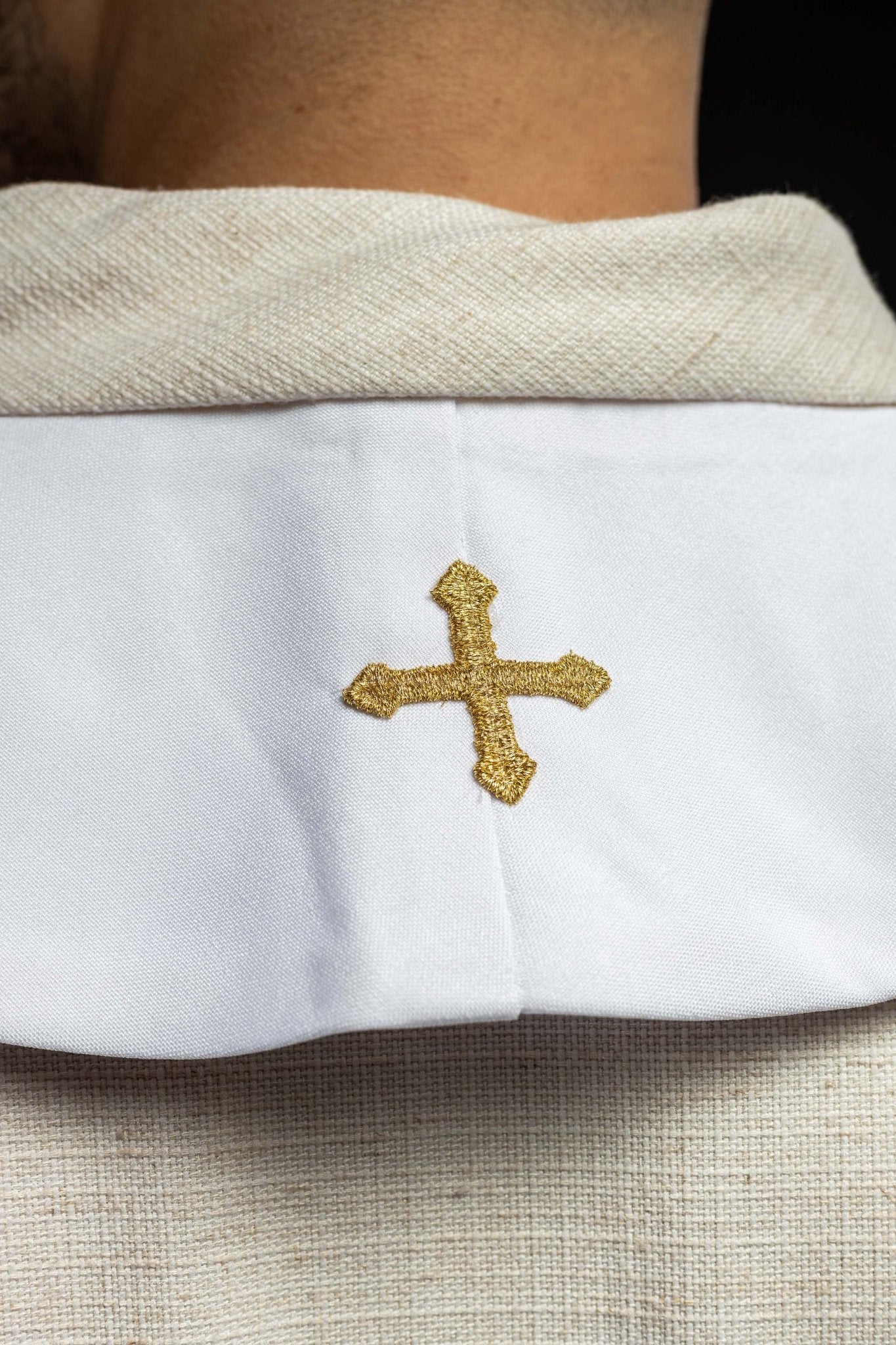 White embroidered Marian priestly stole KST/032/04/01 BIAŁY - HAFTINAUSA.COM